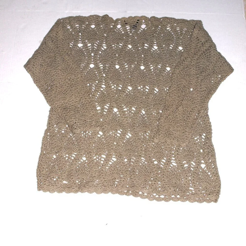 Options Tan Long Sleeve Knitted Top Women's Large